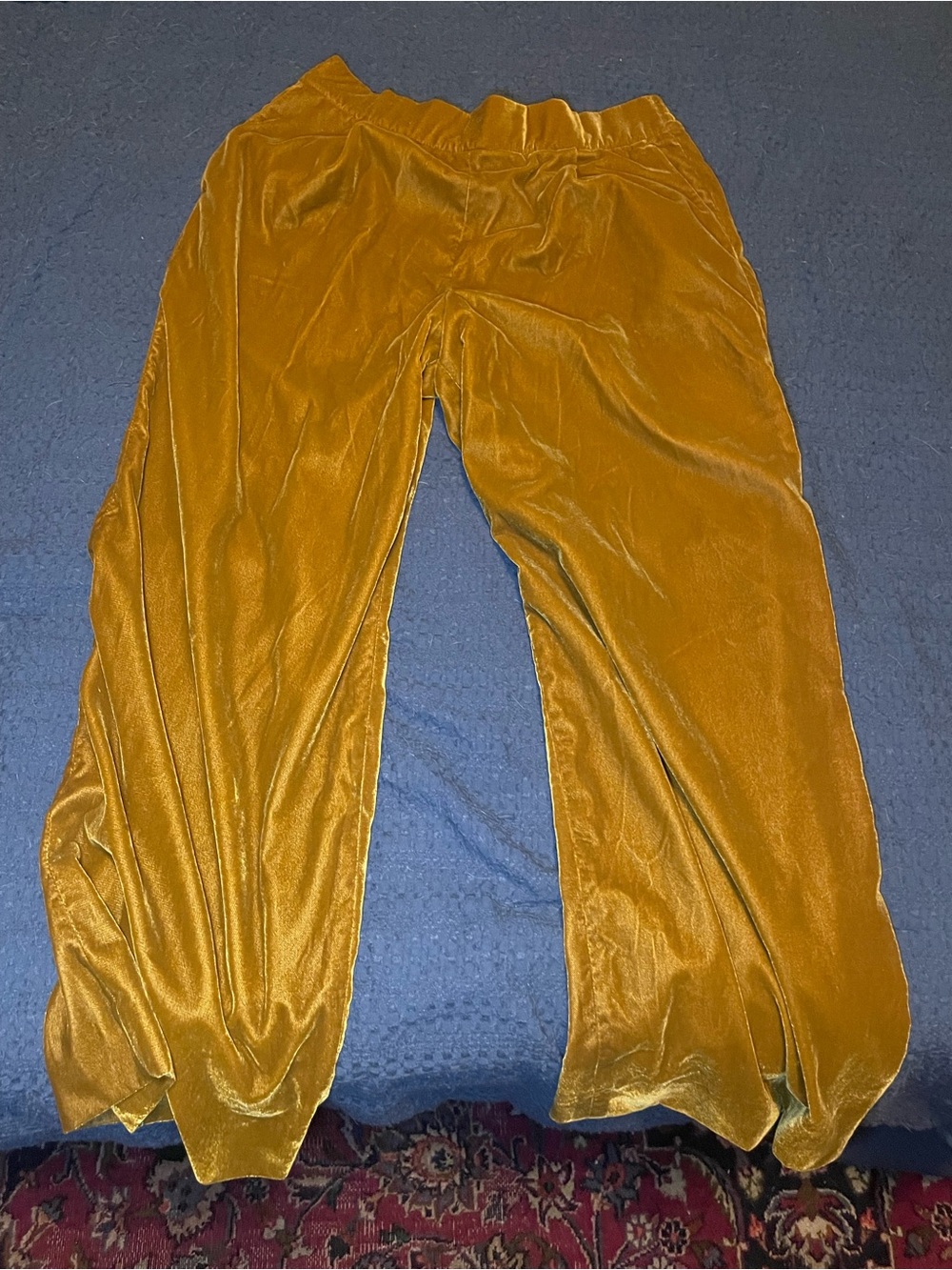 Women’s Velvet Pants - Mustard Yellow